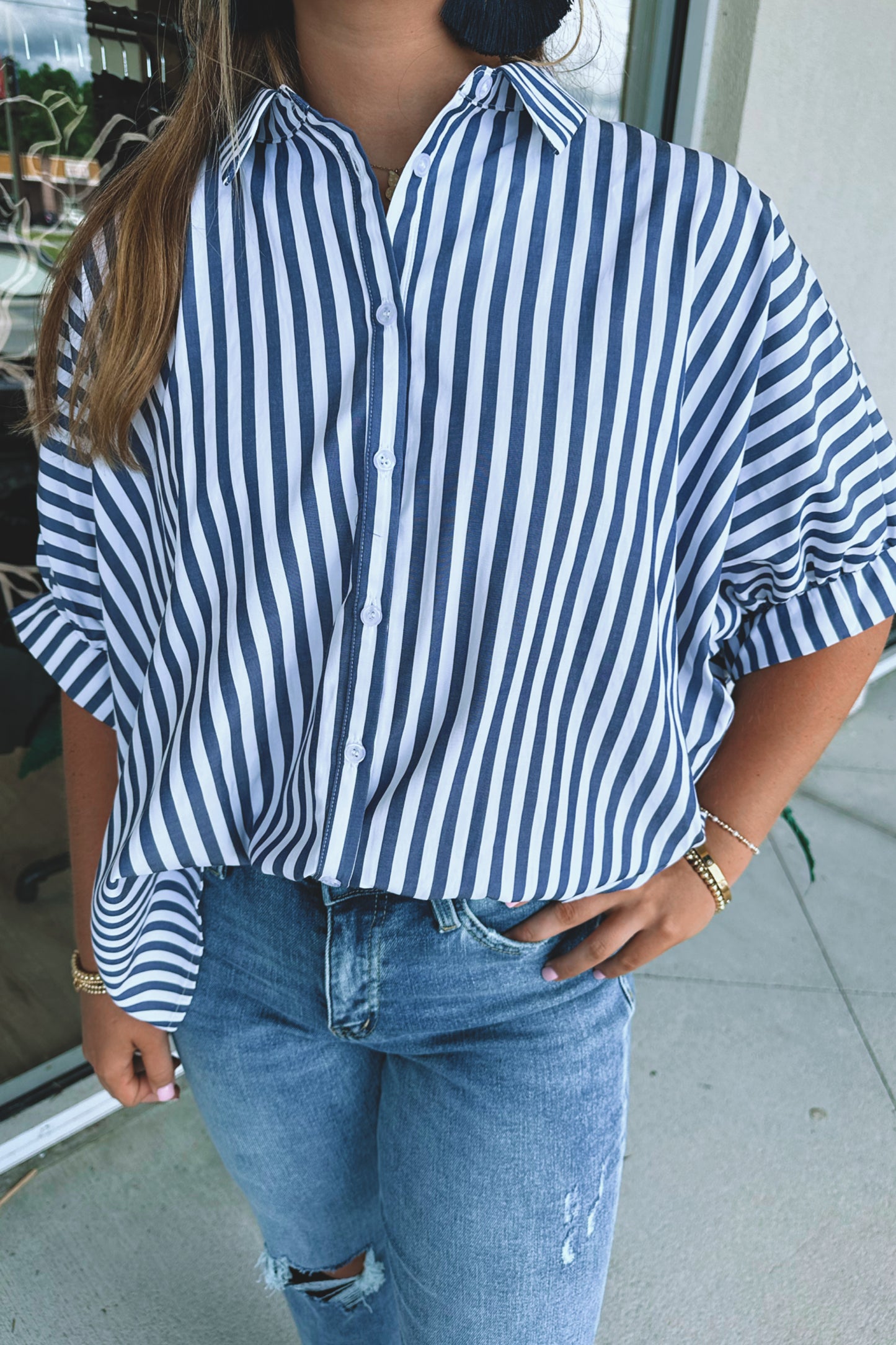 Marina Striped Button-Down