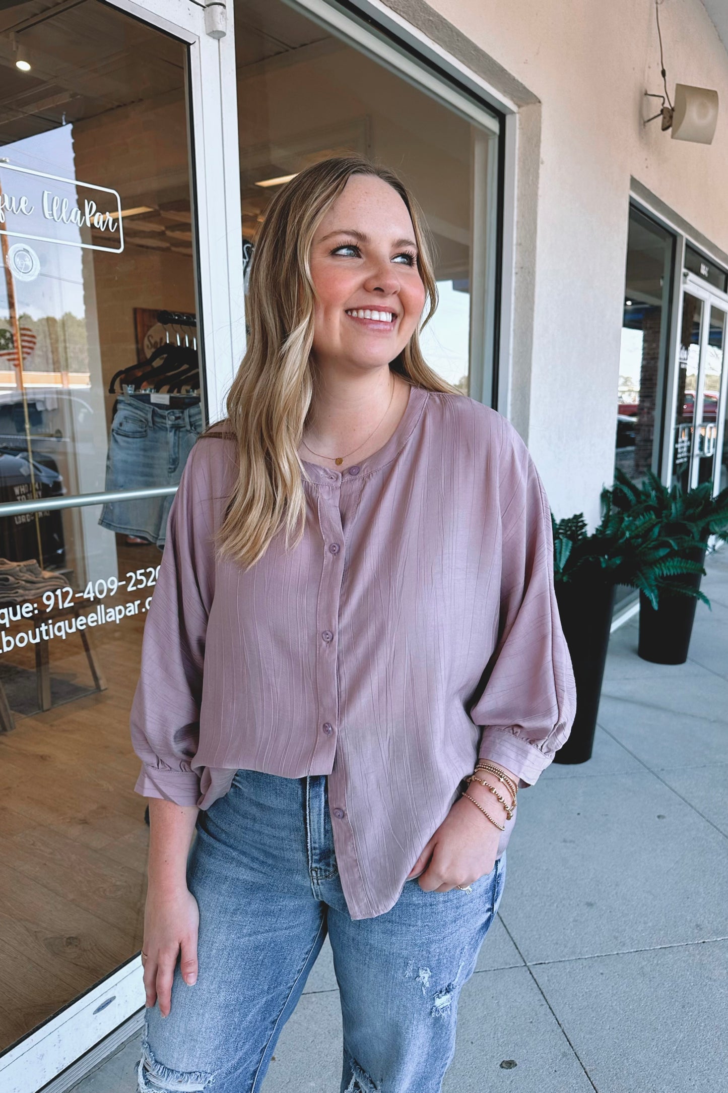 Rosie Button-Front Blouse