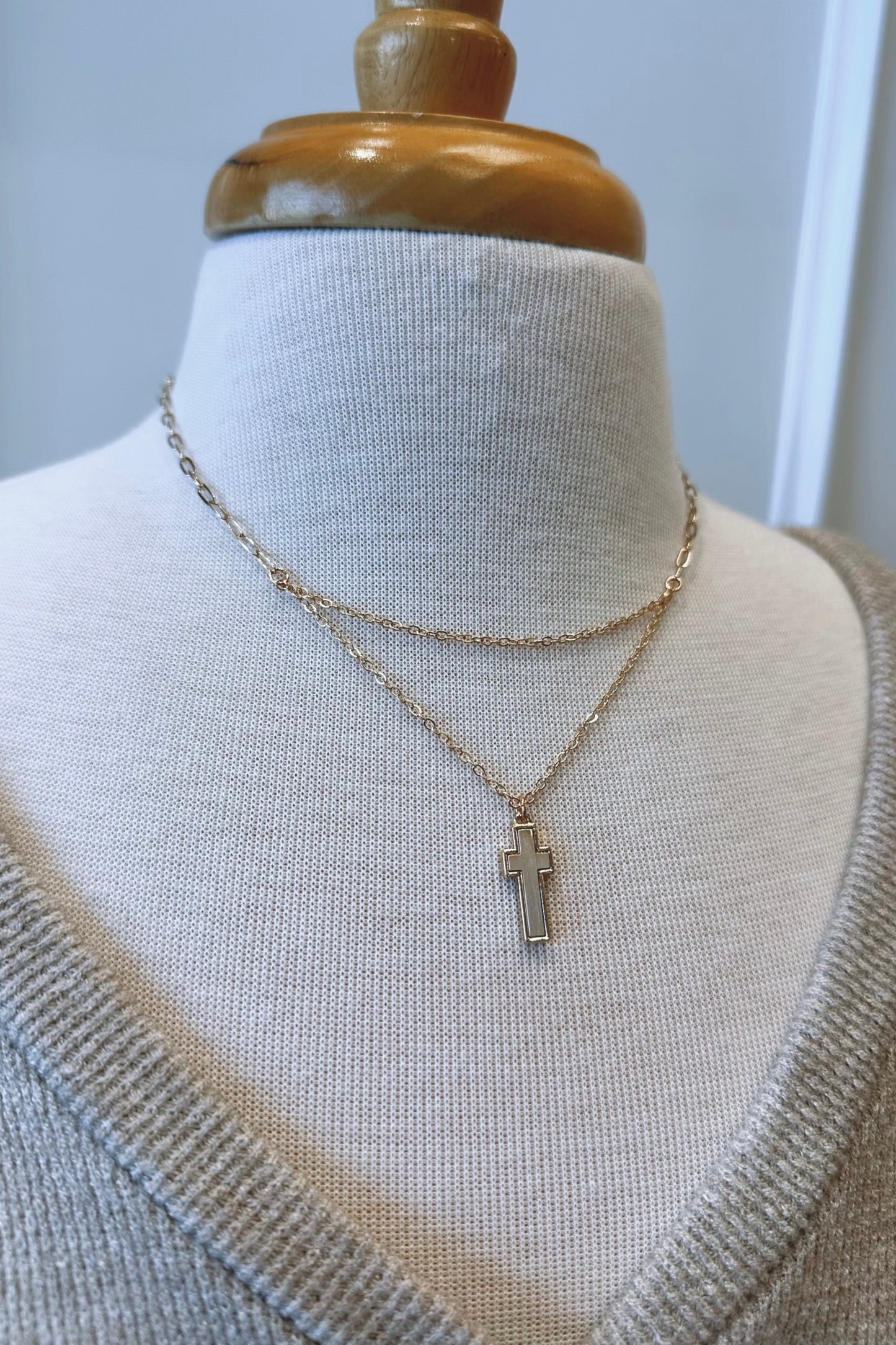 Worn Cross Necklace