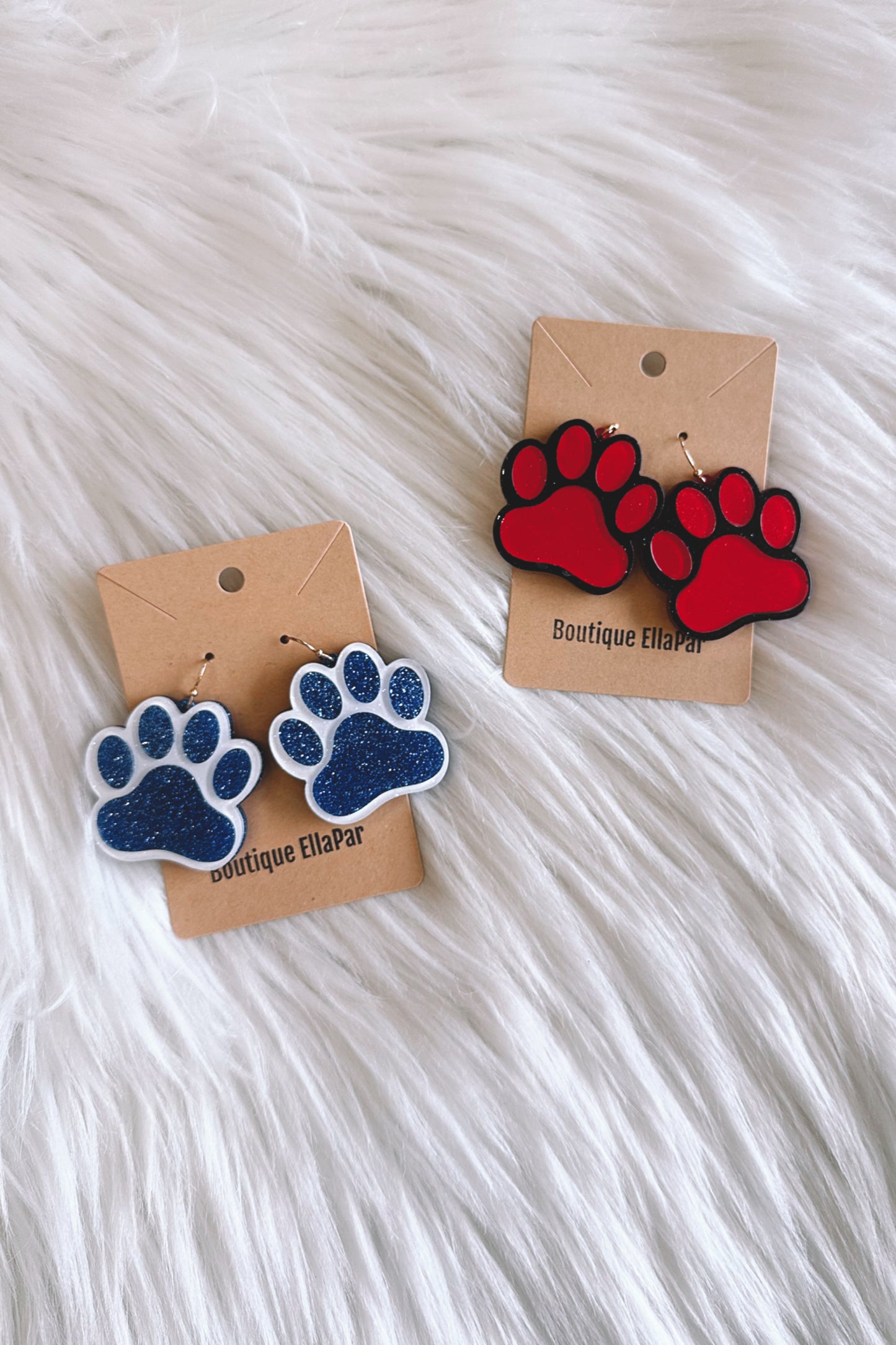 Glitter Paw Earrings