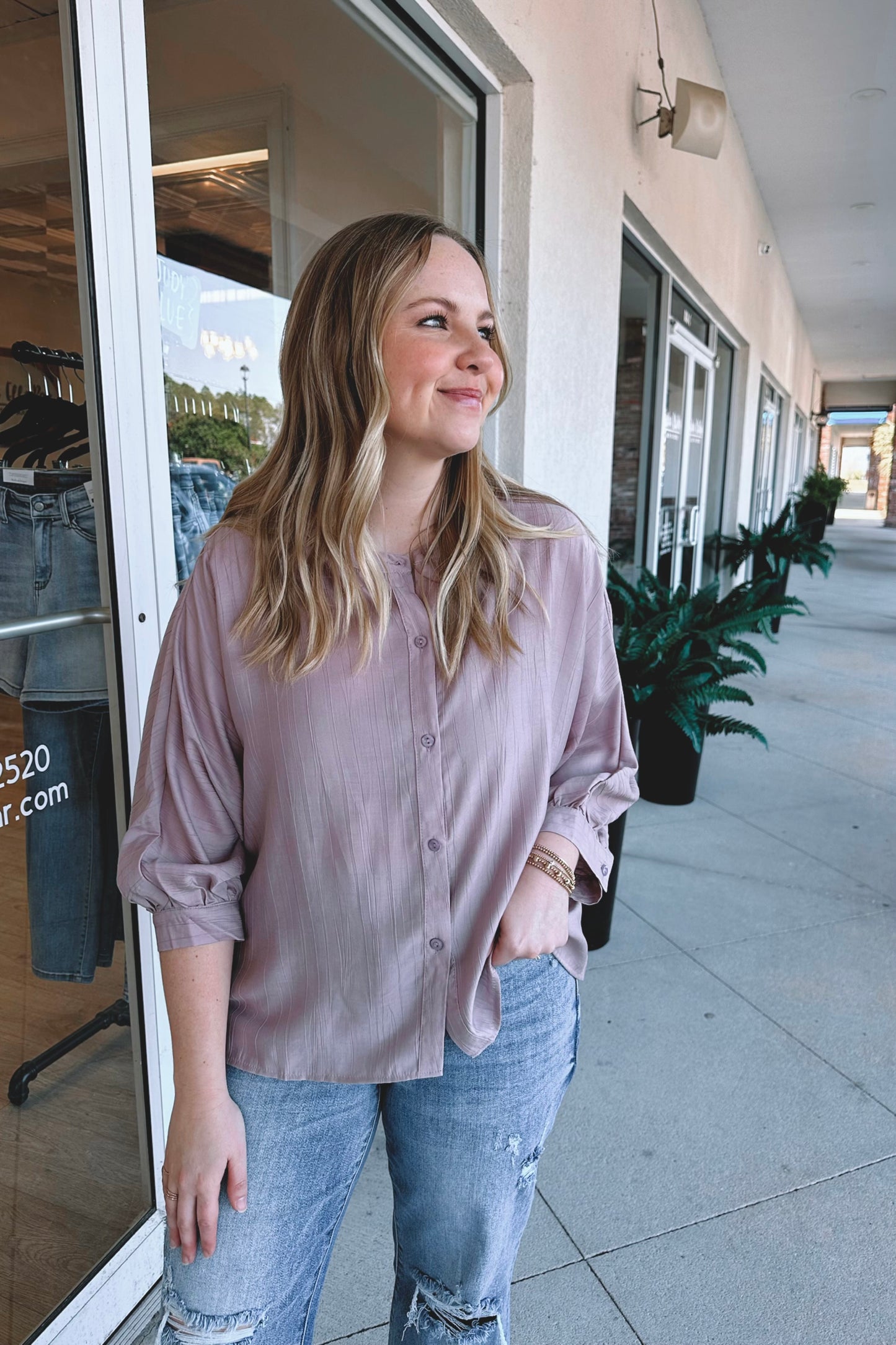 Rosie Button-Front Blouse