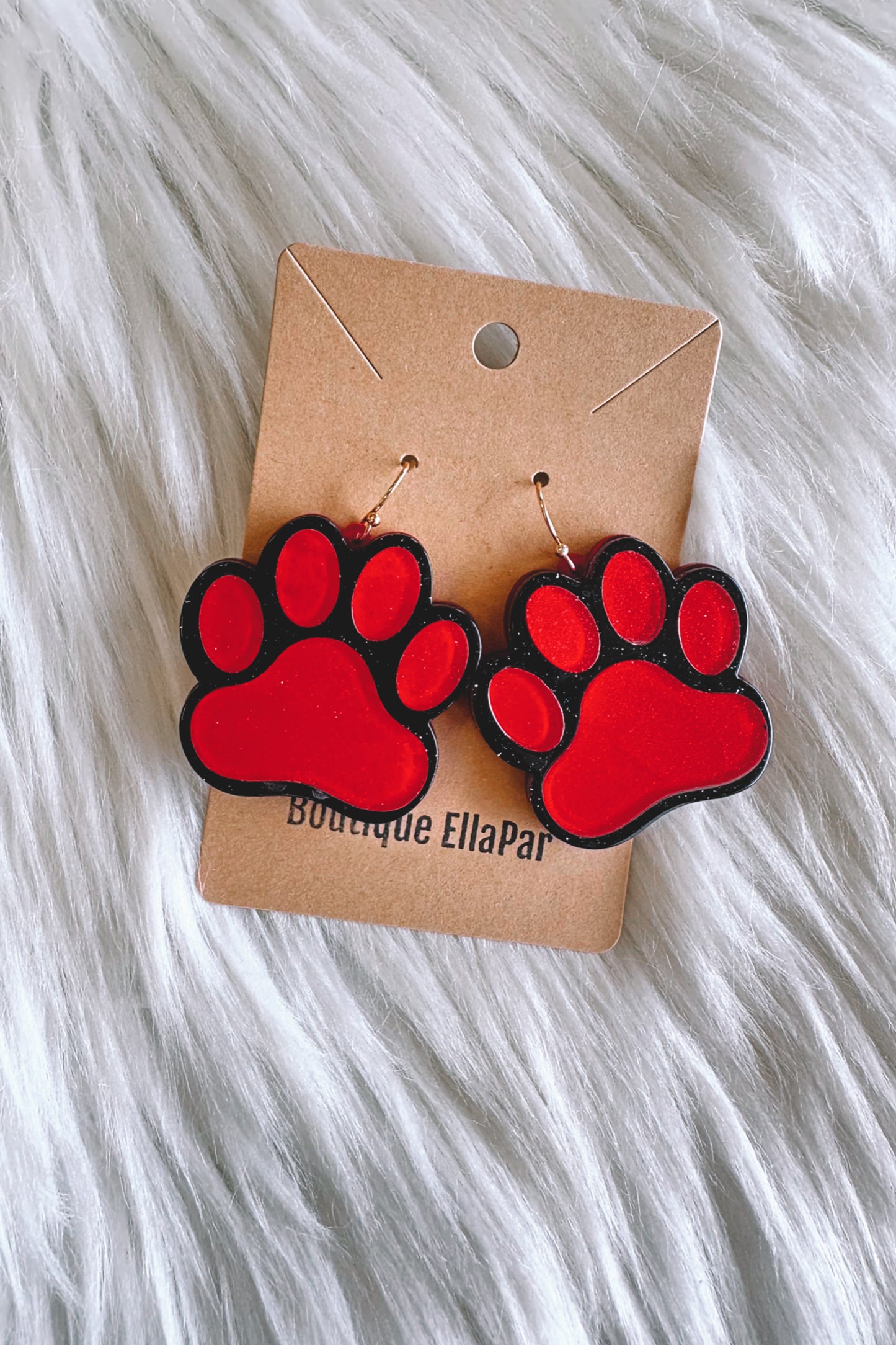 Glitter Paw Earrings