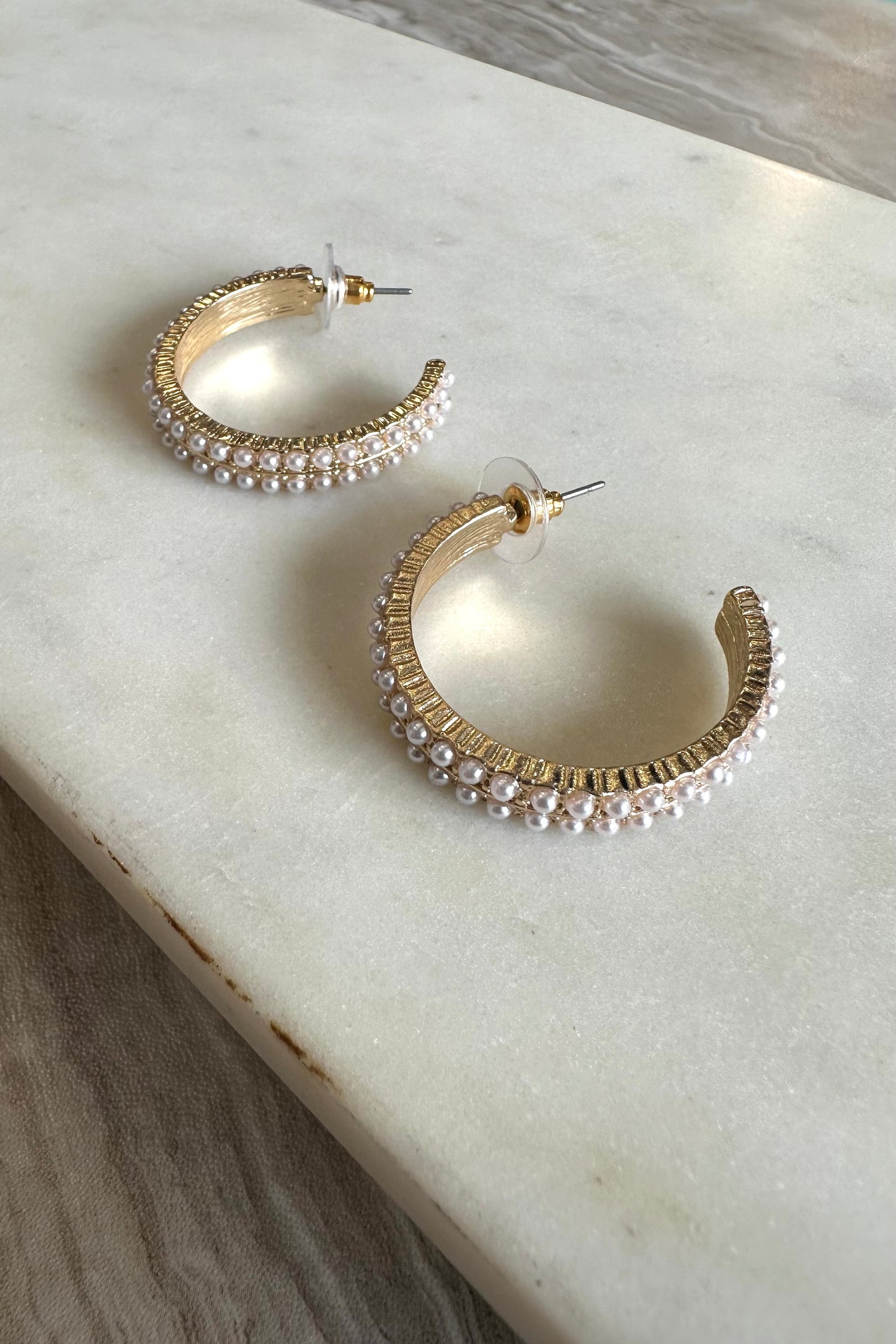 Serena Pearl Hoops