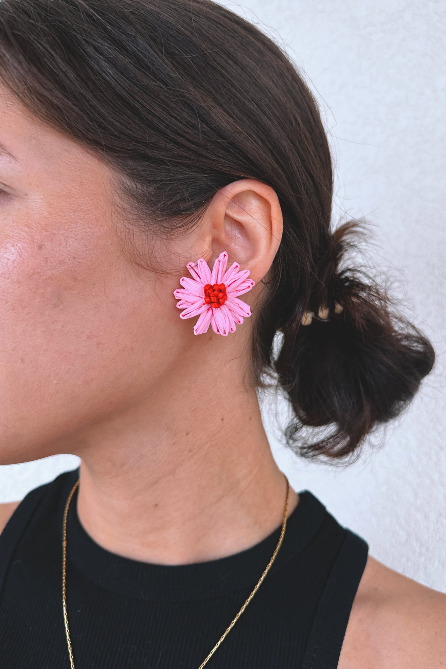 Raffia Flower Earrings