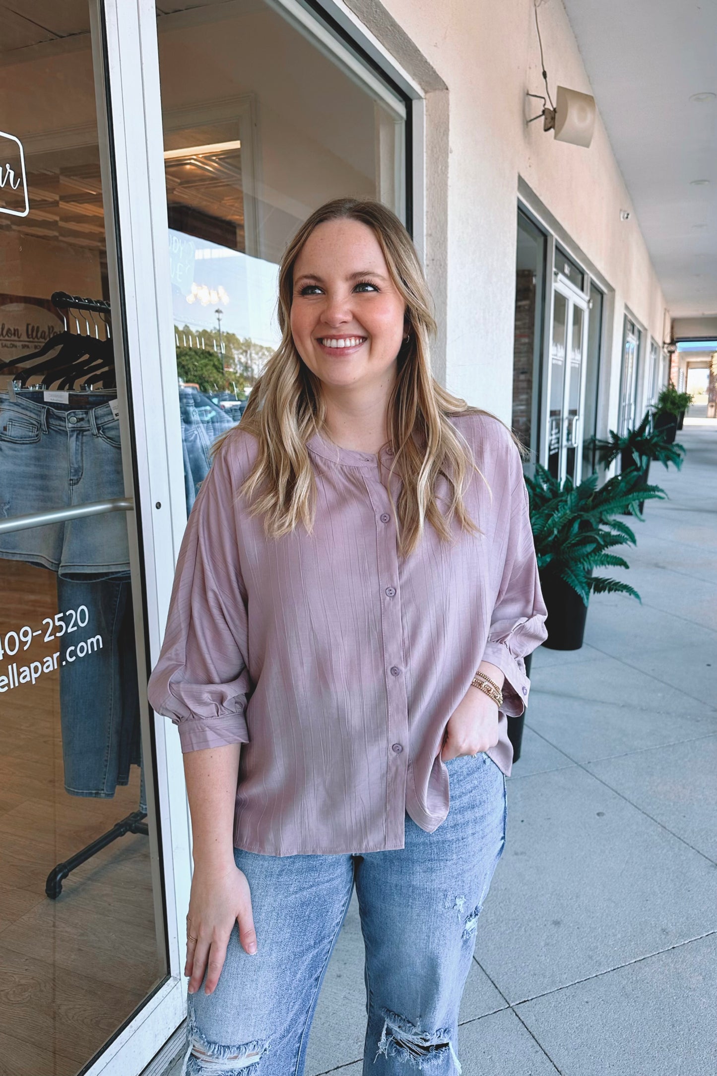 Rosie Button-Front Blouse