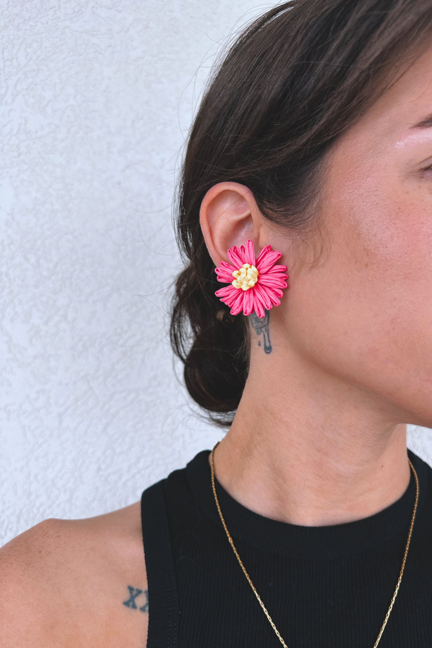 Raffia Flower Earrings