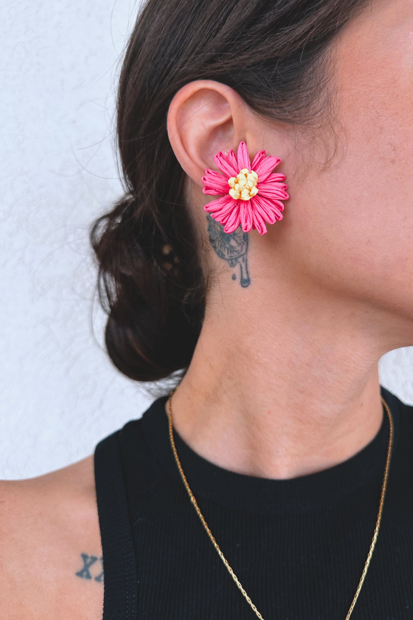 Raffia Flower Earrings