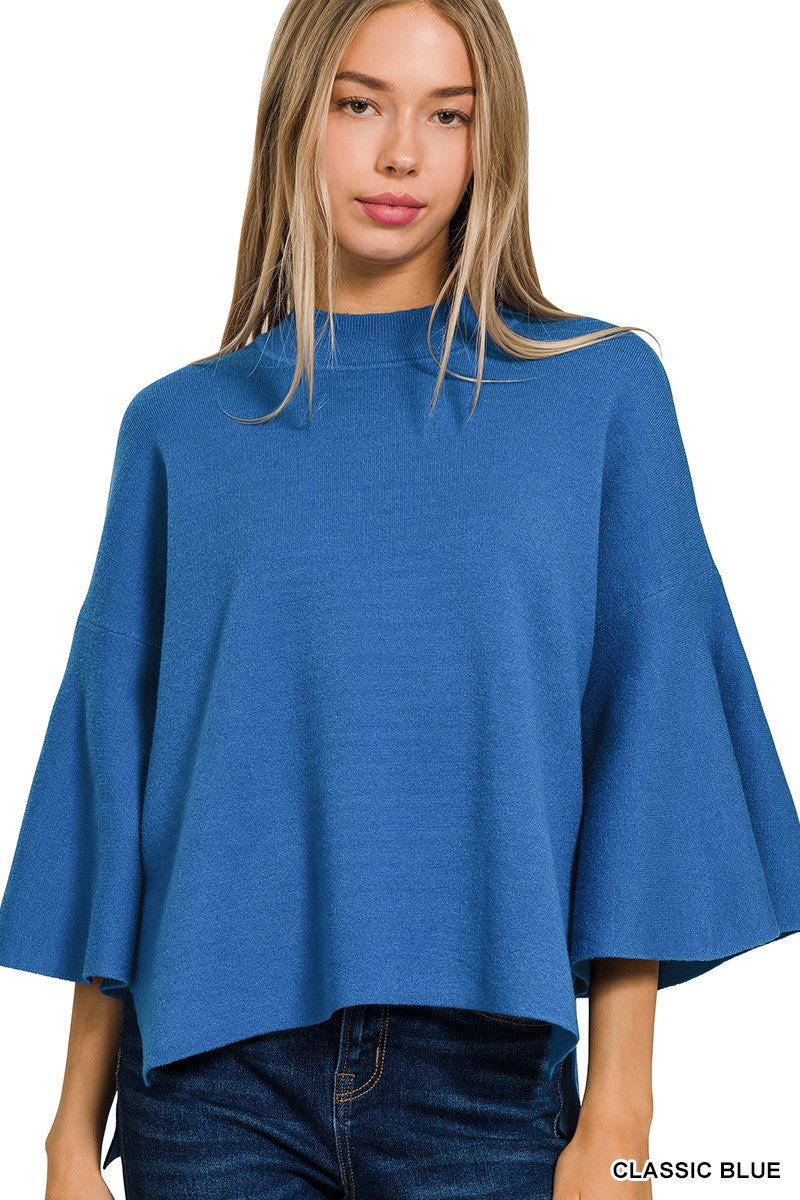 Blue bell sleeve sweater sale