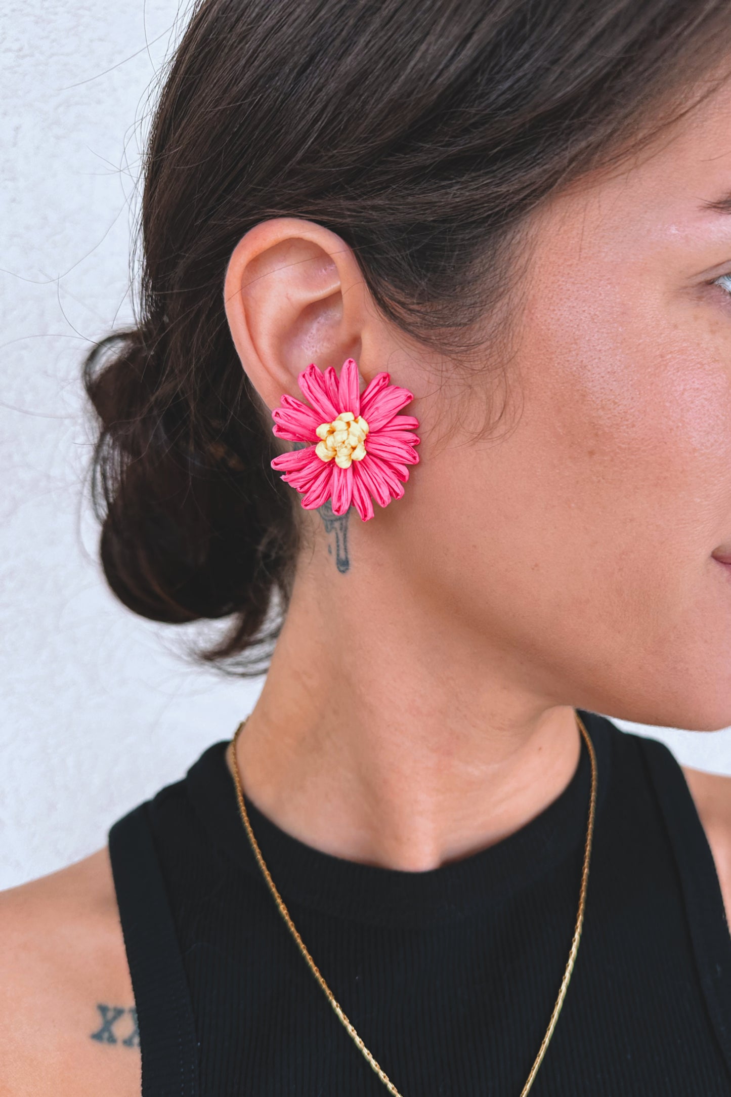 Raffia Flower Earrings