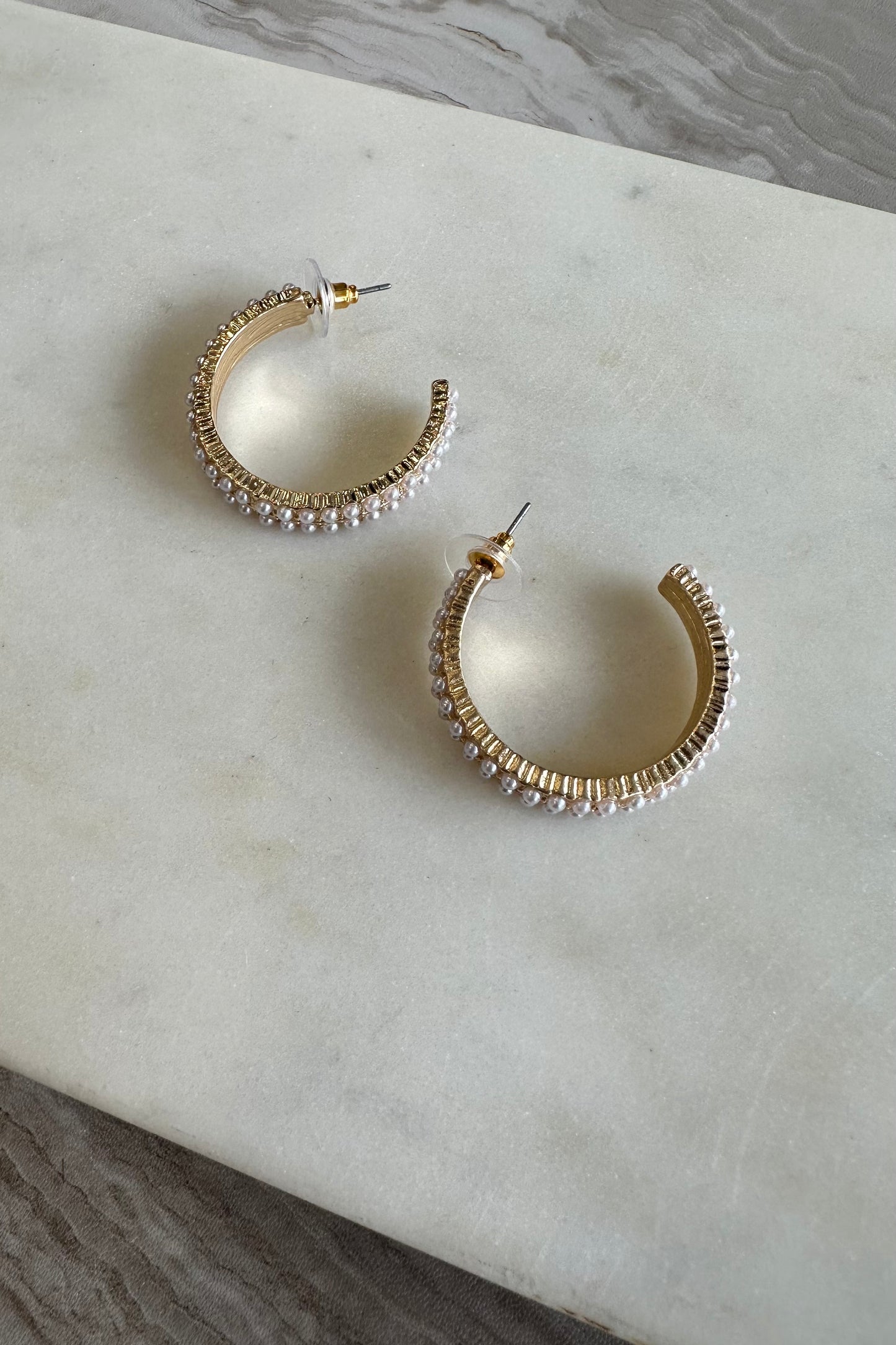 Serena Pearl Hoops