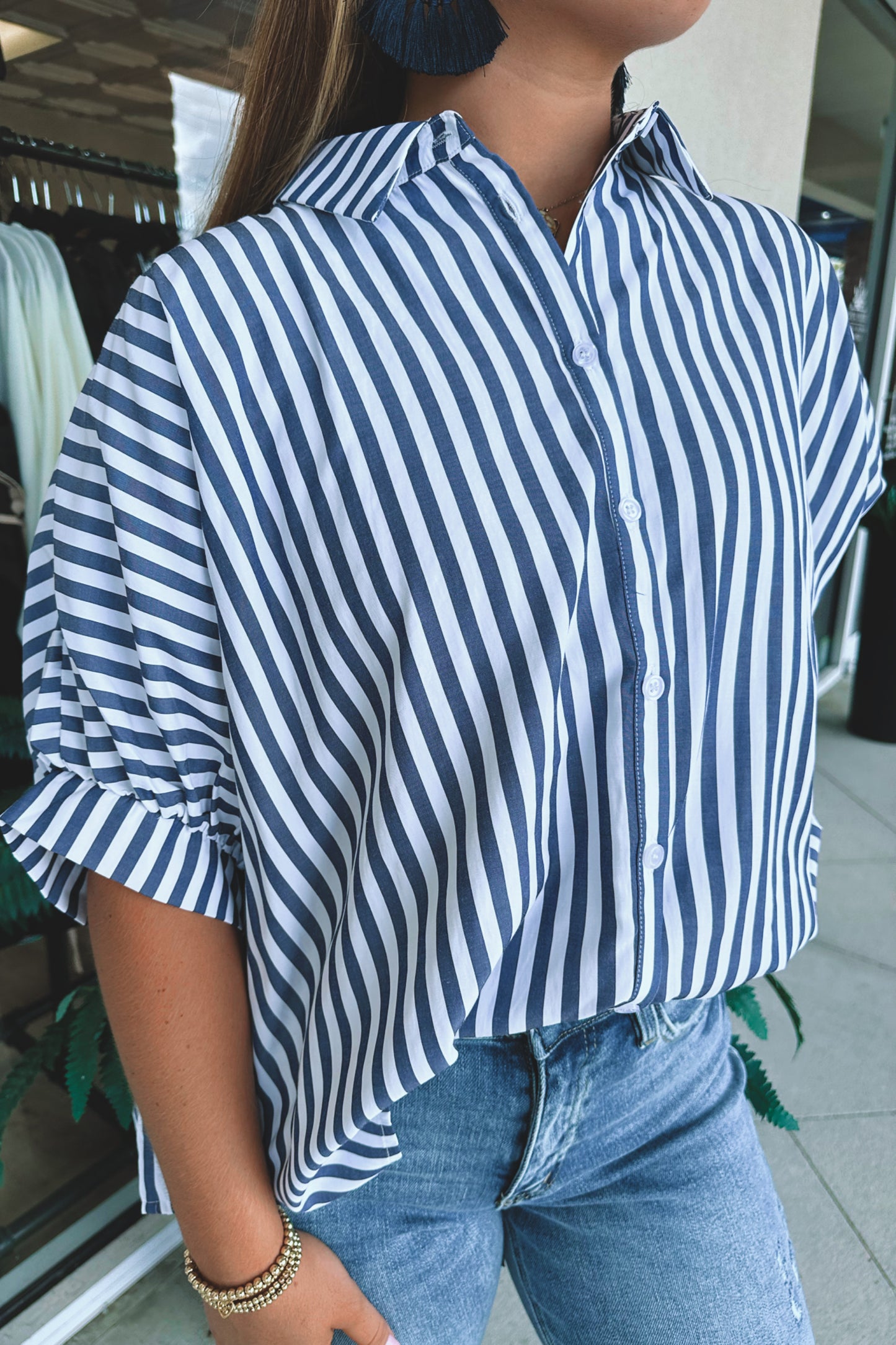 Marina Striped Button-Down