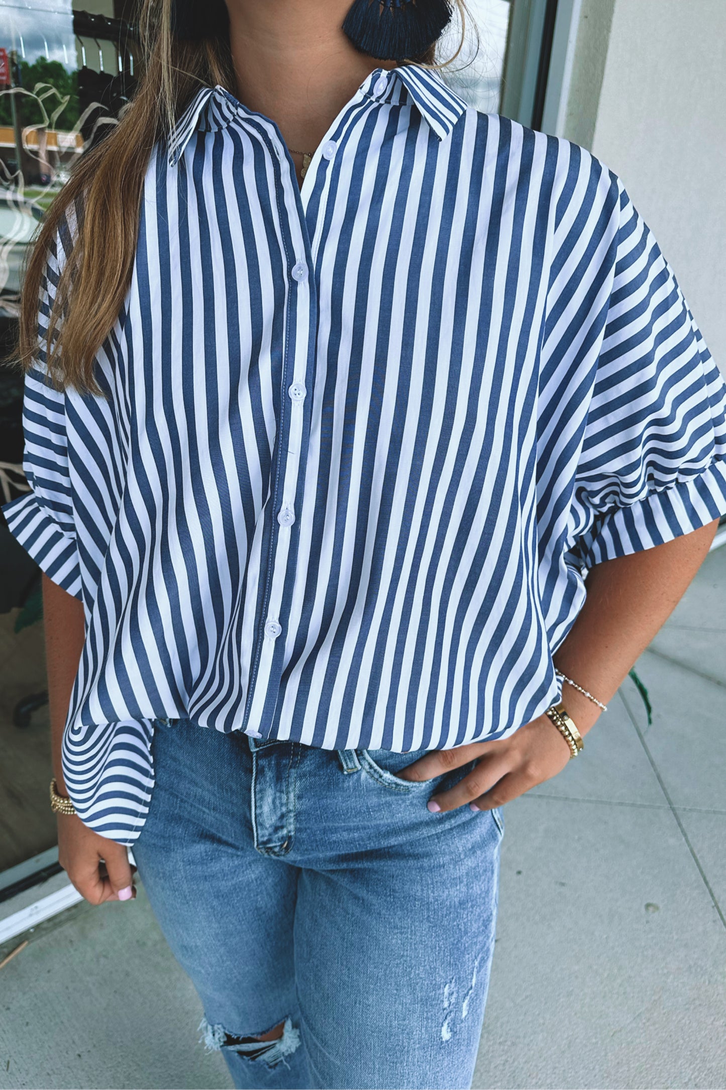 Marina Striped Button-Down