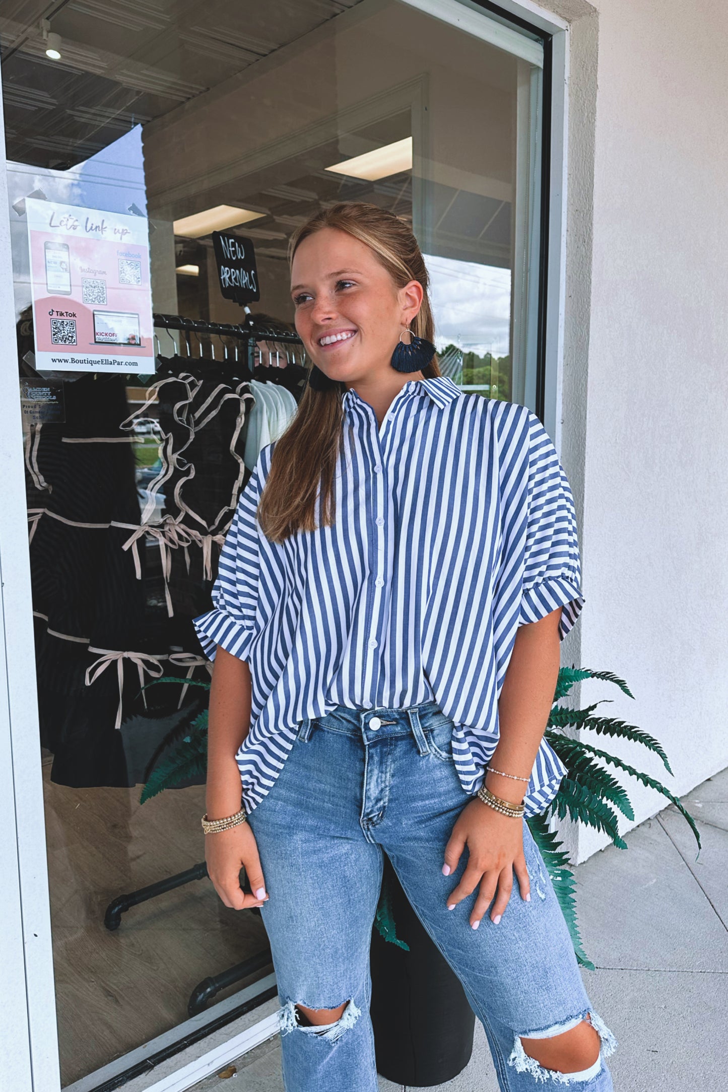 Marina Striped Button-Down