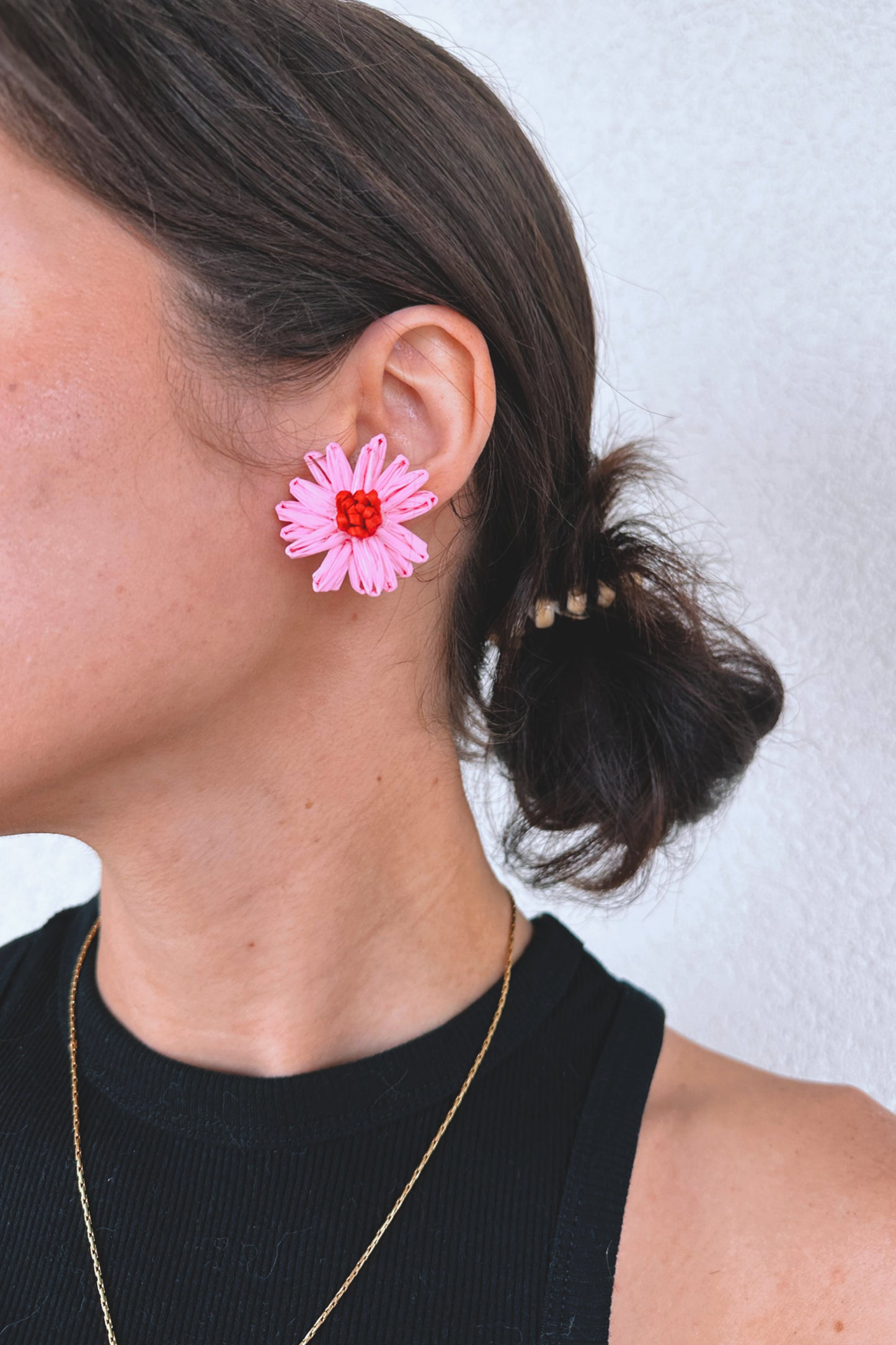 Raffia Flower Earrings