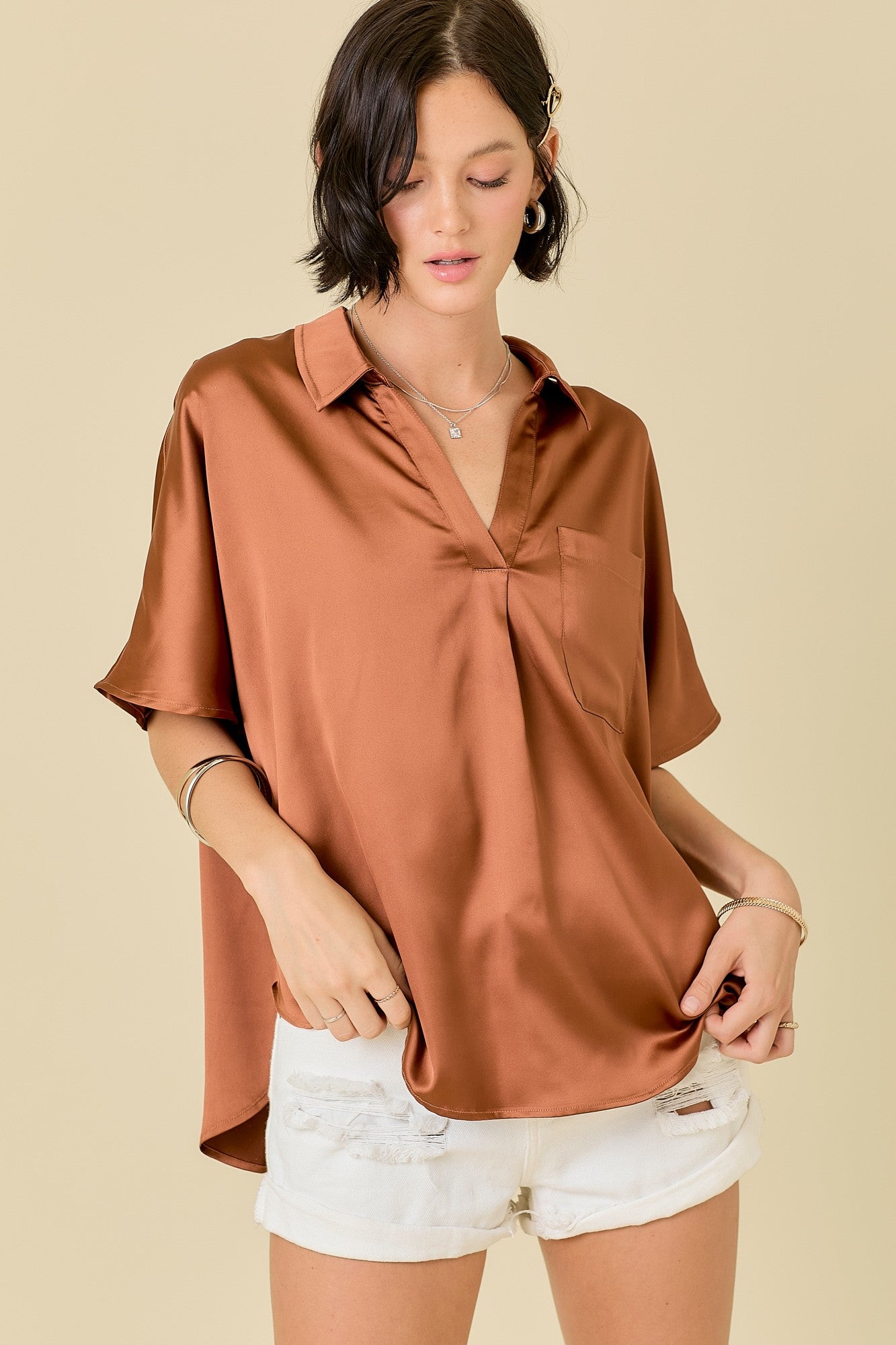 Rusty Collared Blouse