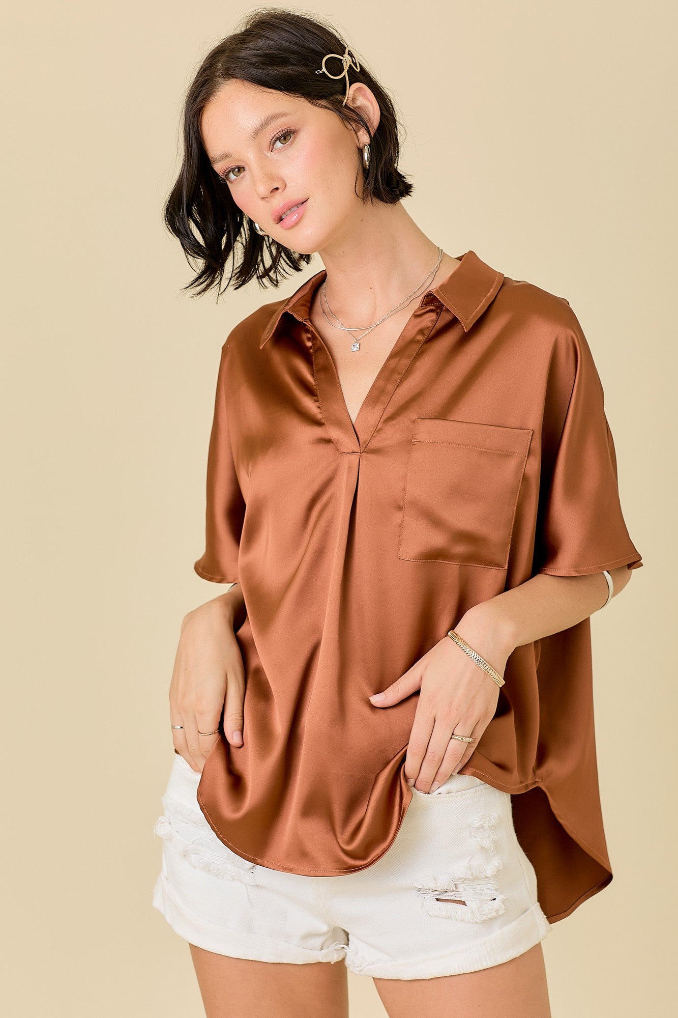 Rusty Collared Blouse