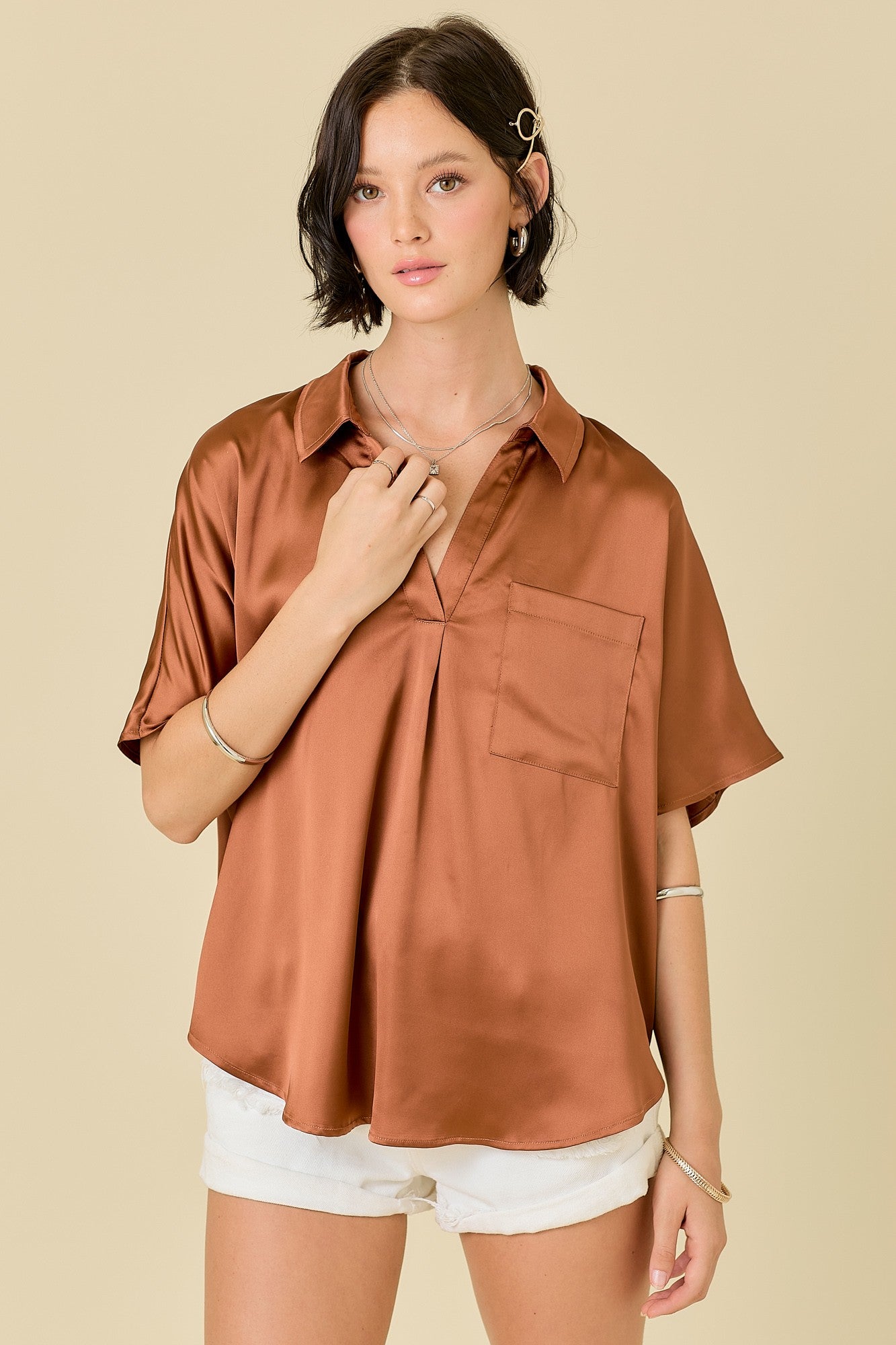 Rusty Collared Blouse