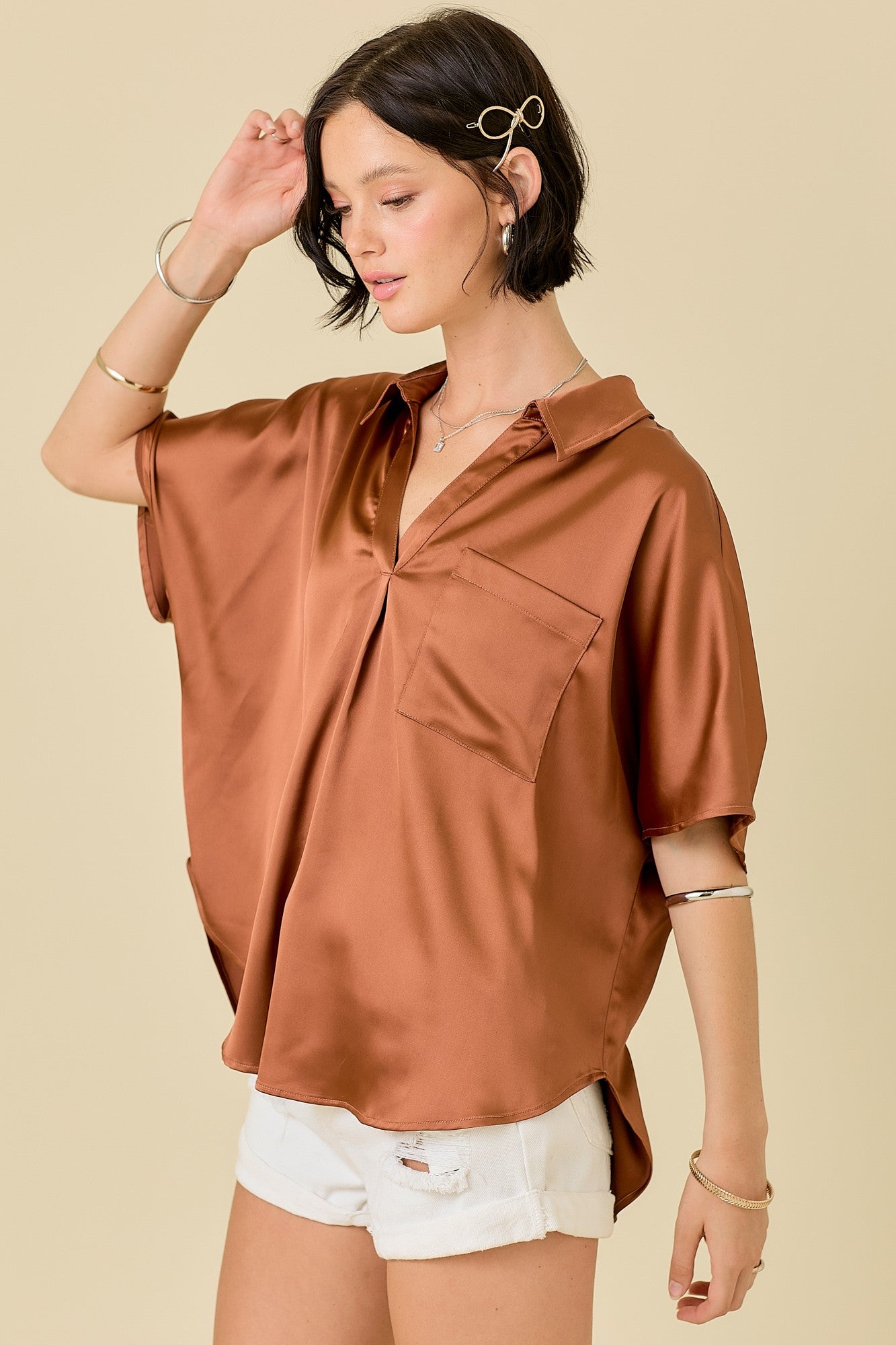 Rusty Collared Blouse